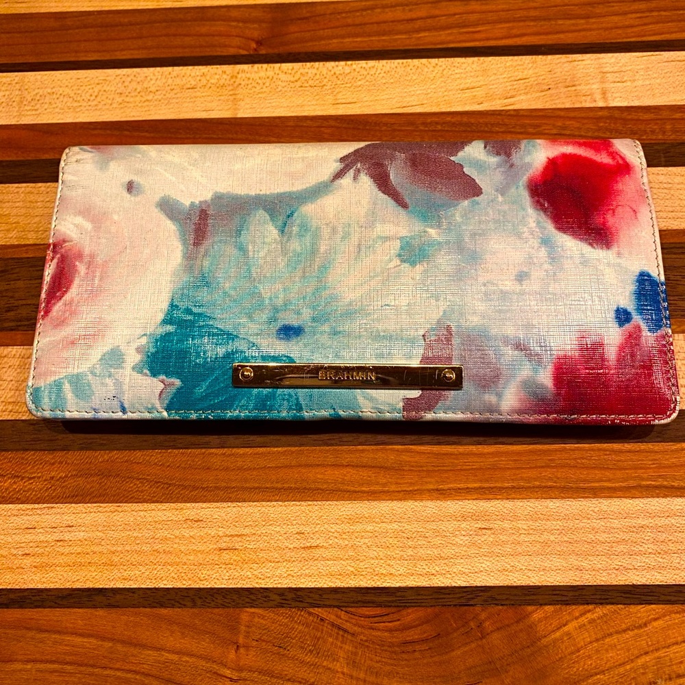 EUC Brahmin Watercolor Slim Wallet